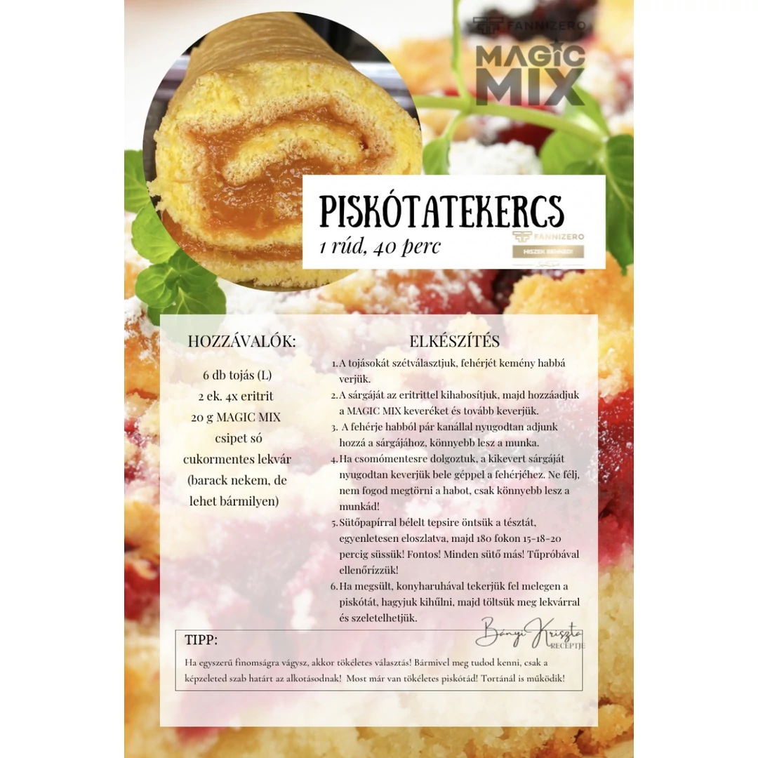 Piskótatekercs recept