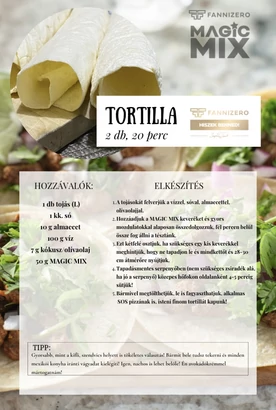 Tortilla recept (10db-hoz)